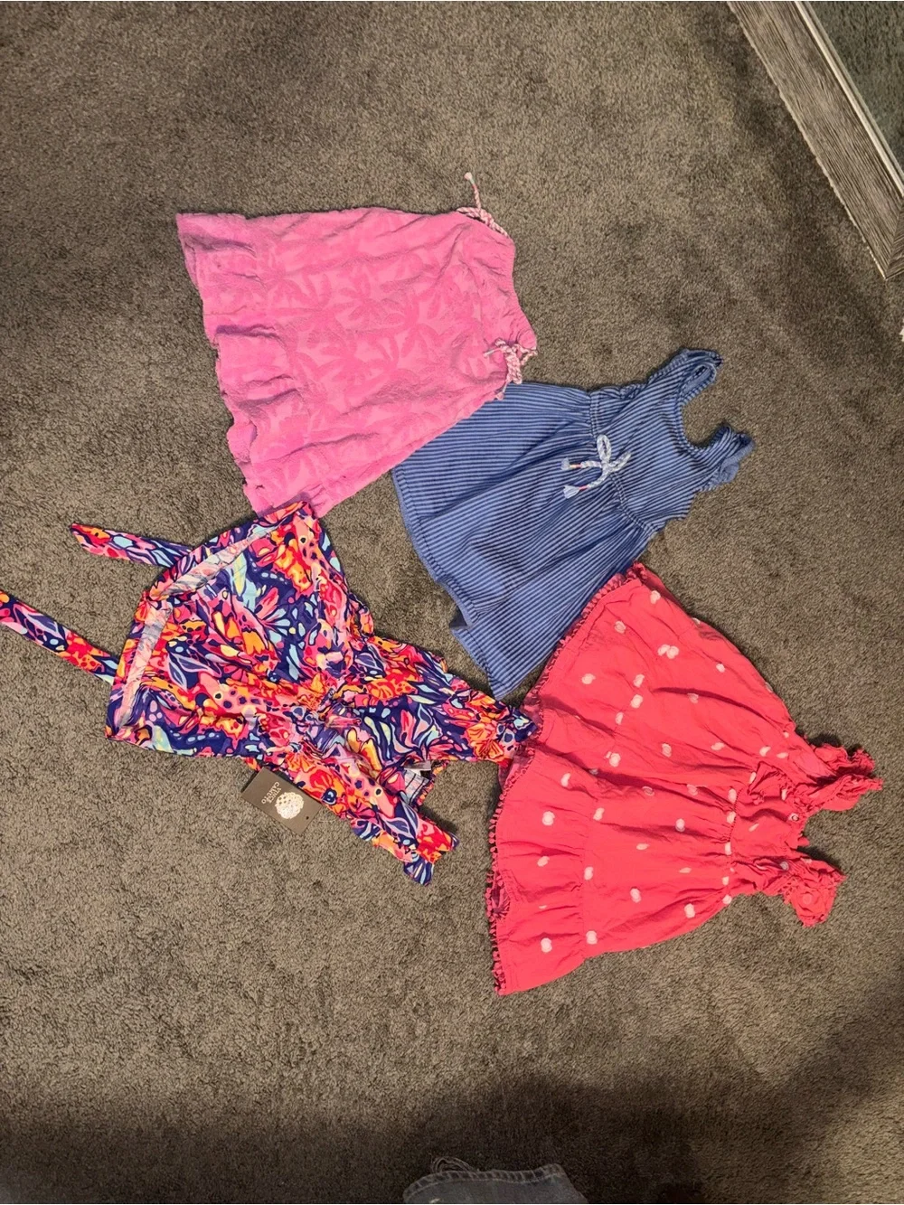 Girls Summer Dress & Romper Bundle - Pink, Blue, Multicolor